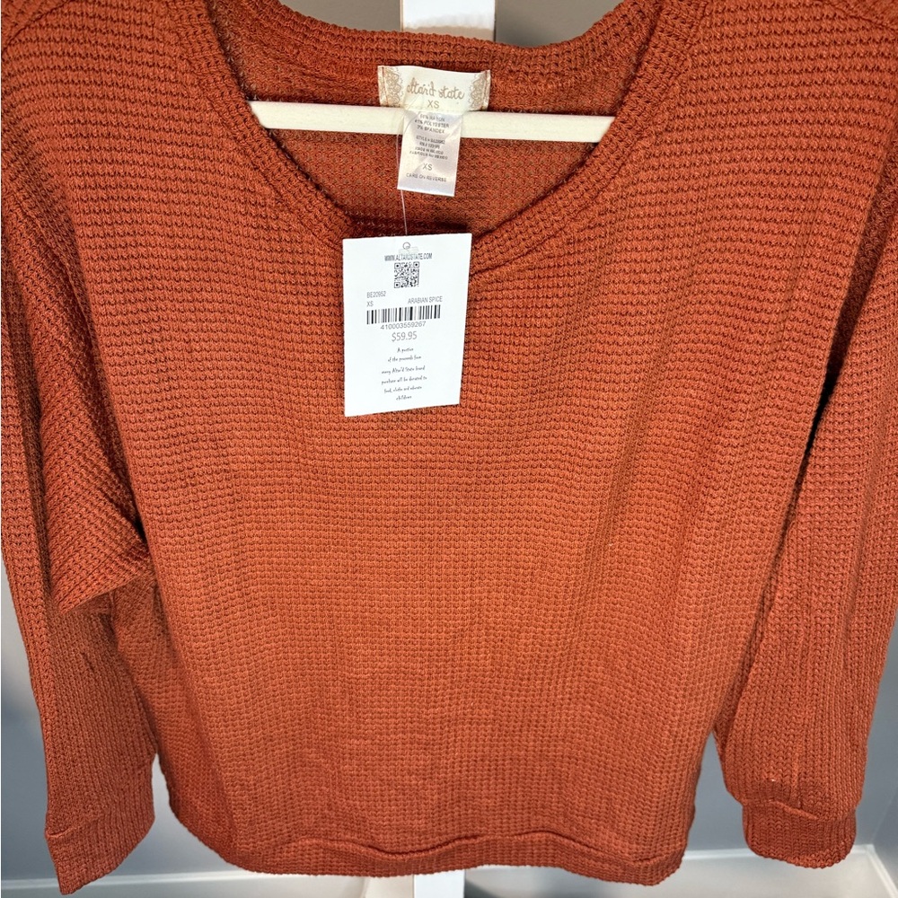 Altar'd State Rust V-Neck Sweater